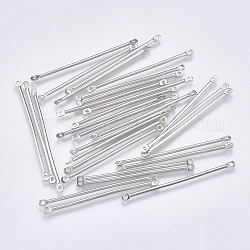 Iron Bar Links connectors, Nickel Free, Platinum, 40x2x1.2mm, Hole: 1mm