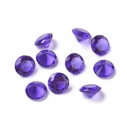 Transparent Pointed Back Glass Cabochons, Diamond Shape, for DIY Crafts Jewelry Making, Dark Violet, 4.5x2.5~3mm