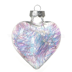 Украшения из прозрачных пластиковых наполняемых шариков, подвесное украшение на елку, сердце, 110x88x57 мм