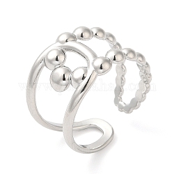 304 anillo abierto de acero inoxidable con nudo hueco para mujer., color acero inoxidable, nosotros tamaño 8 1/2 (18.5 mm)