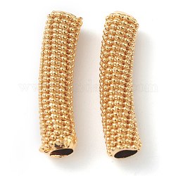 Perles tubulaires en laiton, Plaqué longue durée, perles courbes, maïs, véritable 24k plaqué or, 30x7mm, Trou: 4mm