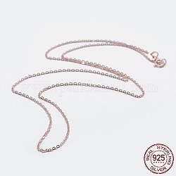 925 ожерелья из стерлингового серебра, с застежками пружинного кольца, с 925 маркой, Реальное розовое золото покрыло, 18 дюйм (45 см)