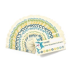 Rechteckige Belohnungskarte aus Papier, Lochkarten für Studenten-Incentive-Auszeichnungen, Haimuster, 90x50x0.3 mm