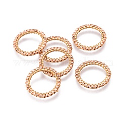 Miyuki & toho perline giapponesi fatte a mano, con 304 anello di collegamento in acciaio inossidabile placcato in oro, modello telaio, Anello / cerchio, bisque, 18~19x1.7mm, diametro interno: 14mm