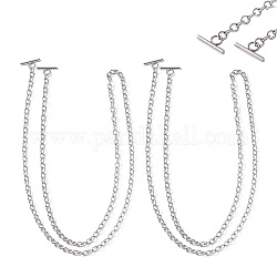 Iron Cable Chain Bag Handles, with T-Bar Clasps, for Purse Making, Platinum, 100cm