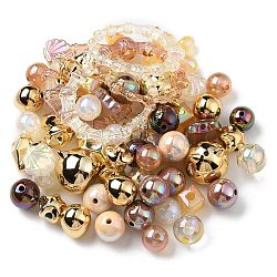 Perles acryliques, formes mixtes, brun, 8~51x8~51x6~27.5mm, Trou: 1.8~3.8mm, environ 163 pcs/380.2 g, 380.2 g / sac
