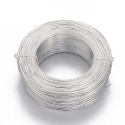 Fil d'aluminium rond, fil d'artisanat flexible, pour la fabrication artisanale de poupée de bijoux de perles, couleur d'argent, 18 jauge, 1.0mm, 200m/500g (656.1 pieds/500g)