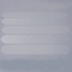 プラスチック中空パンチカッターツール  DIY手作り革工芸品  透明  273~275x25~40x0.8mm  5個/セット