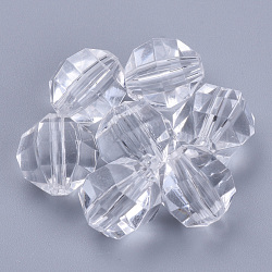 Transparent Acrylic Beads, Faceted, Round, Clear, 20x20mm, Hole: 2.9mm, about 114pcs/500g