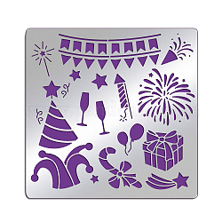 Stanzschablonen aus Edelstahl, für DIY Scrapbooking / Fotoalbum, Dekorative Prägepapierkarte aus Papier, Edelstahl Farbe, Weihnachten themed Muster, 15.6x15.6 cm