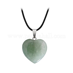 Natürliche grüne aventurine charms, mit silberfarbenen Metallzubehör, Herz, 16x6 mm