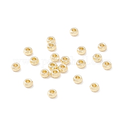 Messing Perlen, langlebig plattiert, Rondell, Licht Gold, 2.5x1.5 mm, Bohrung: 1 mm