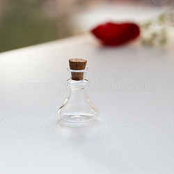 Leere wunschflaschen aus miniaturglas, mit Korken, Mikro-Landschaftsgarten-Puppenhauszubehör, Fotografie Requisiten Dekorationen, weiß, 22x27 mm