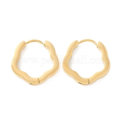 Ионное покрытие (ip) 304 многоугольные серьги-кольца из нержавеющей стали для женщин, золотые, 18.5x18x3 мм, штифты : 1 мм