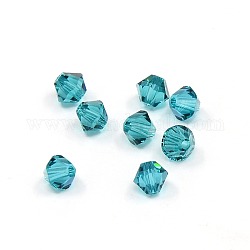 Austrian Crystal Beads, 5301, Faceted Bicone, 229_Blue Zircon, 4x4mm, Hole: 4mm