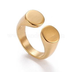 Revestimiento iónico (ip) 304 anillos de acero inoxidable, anillos abiertos, dorado, nosotros tamaño 6 (16.5 mm)