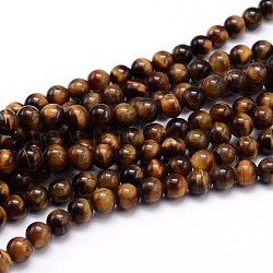 Natürlichen Tigerauge Perlen Stränge, Klasse A, Runde, 4 mm, Bohrung: 1 mm, ca. 90 Stk. / Strang, 15.3 Zoll