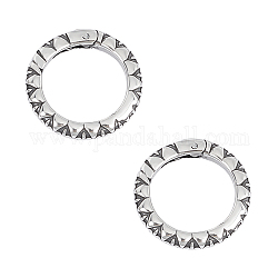 Unicraftale 2 pz porta a molla in acciaio inossidabile anelli argento antico metallo o anelli anello rotondo cavo connettore circolare portachiavi anelli per creazione di gioielli fai da te interno 15mm
