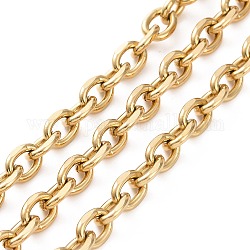 Cadenas de cable de 304 acero inoxidable, cadenas de corte de diamante, sin soldar, dorado, 8x6x1.5mm