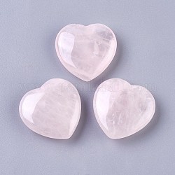 Natural rosa de cabuchones de cuarzo, corazón, 25x25x7.5~11mm