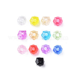 Perles en acrylique transparente, facette, carrée, couleur mixte, 5.5x5.5x5.5mm, Trou: 1.8mm, environ 4485 pcs/500 g