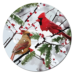 Bedruckte runde Blätter aus Holz, für Home-Display-Dekoration, Vogelmuster, 300x5 mm