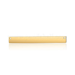 201ステンレス鋼リンクコネクター  長方形  ゴールドカラー  30x5x1.5mm  穴：1.2mm
