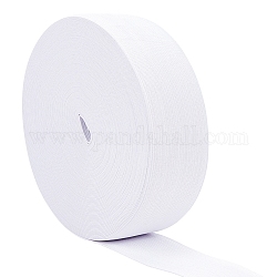 Cordón de goma elástico plano / banda, correas de costura accesorios de costura, blanco, 49mm, aproximamente 20 m / rollo