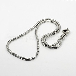 Fischgräten-Halskette für Männer, 304 Edelstahl Schlangenkette Halsketten, mit Karabiner verschlüsse, Edelstahl Farbe, 19.6 Zoll (50 cm), 3 mm