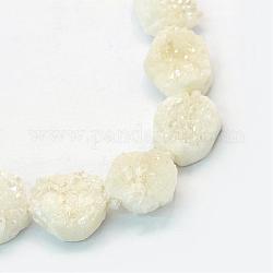 Déposer des brins de perles de cristal de quartz druzy naturels et teints, pépites, arc-en-ciel plaqué, 13~29x10~23x10~20mm, Trou: 2mm, Environ 15~27 pcs/chapelet, 15.7 pouce