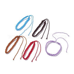 Pulsera de hilo trenzado con hilo de nylon, pulsera ajustable de la suerte para mujer, color mezclado, diámetro interior: 2~4-3/4 pulgada (5.1~12.1 cm)