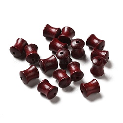 Perline in legno di ebano naturale, tinto, perline di bambù, rosso scuro, 10~11x7.5~8mm, Foro: 1.6~1.8 mm, circa 1400pcs/500g