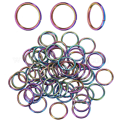 CHGCRAFT 60Pcs Rainbow Open Jump Rings 304 Stainless Steel Jump Rings Plating Jump Rings for Necklace Bracelet Earrings Making, 18 Gauge 18mm