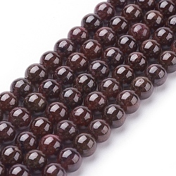 Perles en pierres gemme, grenat naturel, grade AB, ronde, rouge foncé, 6mm, Trou: 0.8~1mm, Environ 61 pcs/chapelet, 15 pouce