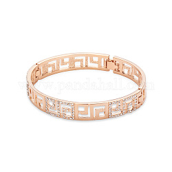 Bracelet en laiton plaqué or véritable 18 carat de forme unique shegrace, avec micro ouvrir AAA zircons, or rose, 195x10mm