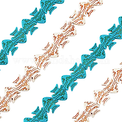 Superfindings 4 hilos 2 colores océano tema turquesa cuentas sintéticas hilos, teñido, pez tropical, color mezclado, 23x26x5.5mm, agujero: 0.7 mm, aproximamente 18 pcs / cadena, 15.12'' (38.4 cm), 2 hebras / color