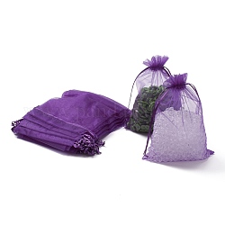 Sacs-cadeaux en organza avec cordon de serrage, pochettes à bijoux, fête de mariage cadeaux de noël sacs-cadeaux, bleu violet, 18x13 cm