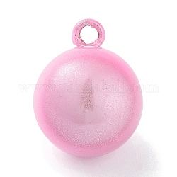 Pendente a campana in ottone, campana suikin, charms rotonde, perla rosa, 22x17mm, Foro: 2.7 mm