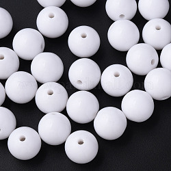 Opake Legierung Perlen, Runde, weiß, 16x15 mm, Bohrung: 2.8 mm, ca. 220 Stk. / 500 g