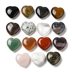 Pierres précieuses de guérison, coeur amour pierres, pierres de poche pour l'équilibrage du reiki, 30x30x11.5~12.5mm