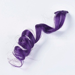 Accesorios para el cabello de las mujeres de moda, pinzas para el cabello broche de hierro, Pelucas de pelo colorido con fibra química, añil, 50x3.25 cm