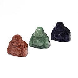 Gemstone 3D Buddha Home Display Buddhist Decorations, Mixed Color, 36x35x21mm