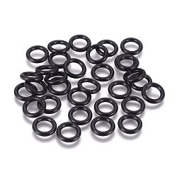 Gummi-O-Ringe, Donut Abstandsperlen, passen europäische Clip-Stopperperlen, Schwarz, ca. 10 mm Durchmesser, 1.9 mm dick, 6.2 mm Innen Durchmesser