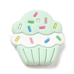 Perles focales en silicone écologiques de qualité alimentaire pour gâteaux, perles à mâcher pour les jouets de dentition, Diy soins infirmiers colliers faisant, vert clair, 28.5x27.5x8mm, Trou: 2.2mm