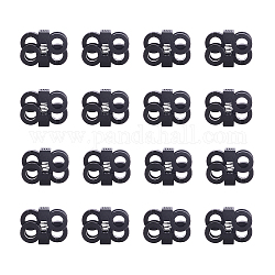 Verstellbare Schnürsenkelschnalle aus Kunststoff, Kabelklemme, Schwarz, 23.5x18x11 mm