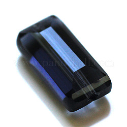 Perles d'imitation cristal autrichien, grade AAA, facette, rectangle, bleu de Prusse, 10x15.5x7mm, Trou: 0.9~1mm