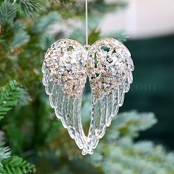 Acryl mit Pailletten-Anhängerdekoration, hängende Dekorationen des Weihnachtsbaumes, für Partygeschenk Dekoration, Flügel, 147x110 mm
