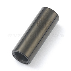 304 fermoirs magnétiques en acier inoxydable avec emembouts à coller, colonne, électrophorèse noir, 16x5mm, Trou: 3mm