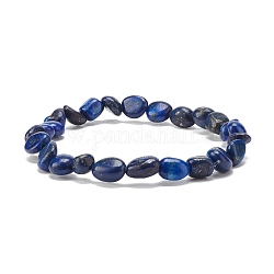 Pulsera elástica de perlas de pepitas de lapislázuli natural, pulsera de reiki para hombres y mujeres, diámetro interior: 2 pulgada (5 cm)