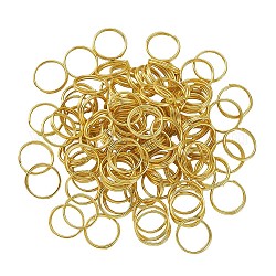 Anillos partidos de hierro, anillos de salto de doble bucle, dorado, 10x1.4mm, diámetro interior: 8.6 mm